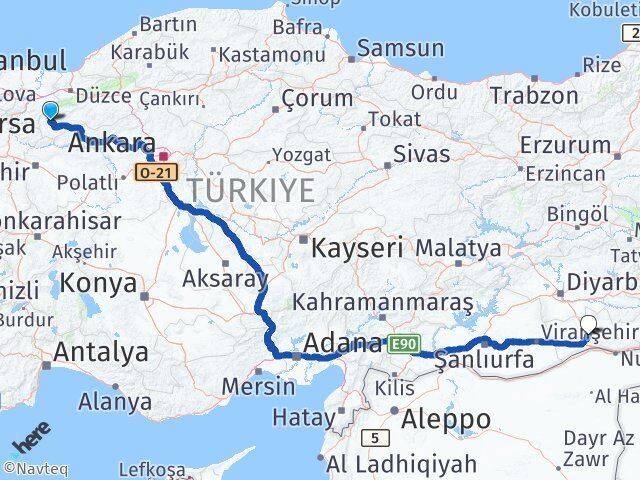 Bolu Göynük Mardin Arası Kaç Km - Yol Haritası