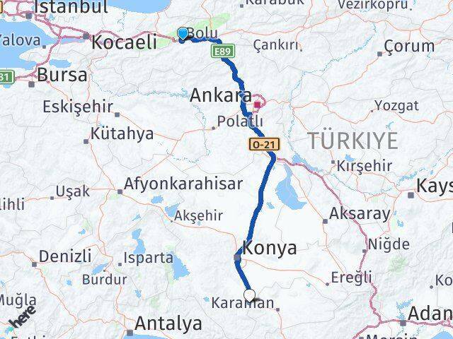 Bolu Güneysınır Arası Kaç Km - Yol Tarifi