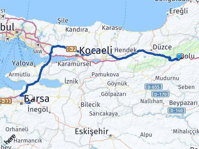 Bolu Gürsu Arası Kaç Km - Yol Tarifi