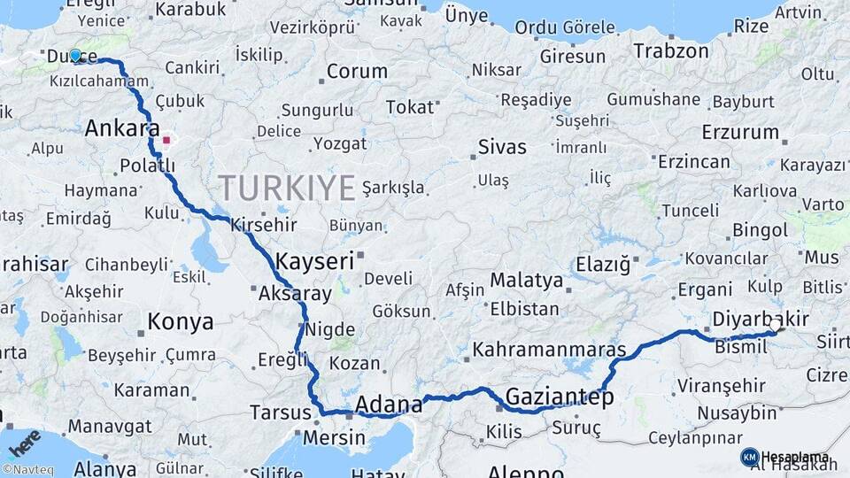 Bolu İzzet Baysal Arası Kaç Km - Yol Haritası