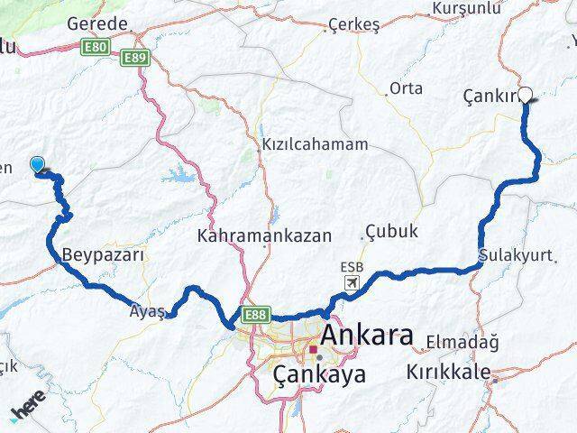 Kıbrıscık Çankırı Arası Kaç Km - Yol Tarifi