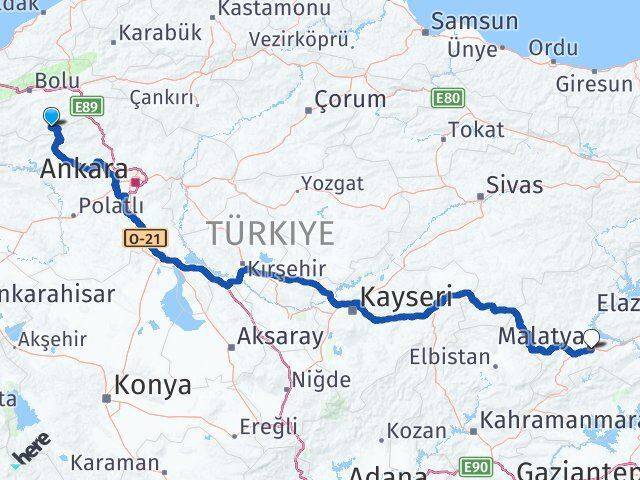 Kıbrıscık Malatya Arası Kaç Km - Yol Tarifi