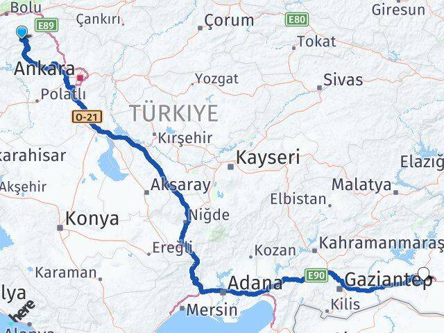 Bolu Kıbrıscık Şanlıurfa Arası Kaç Km - Yol Haritası