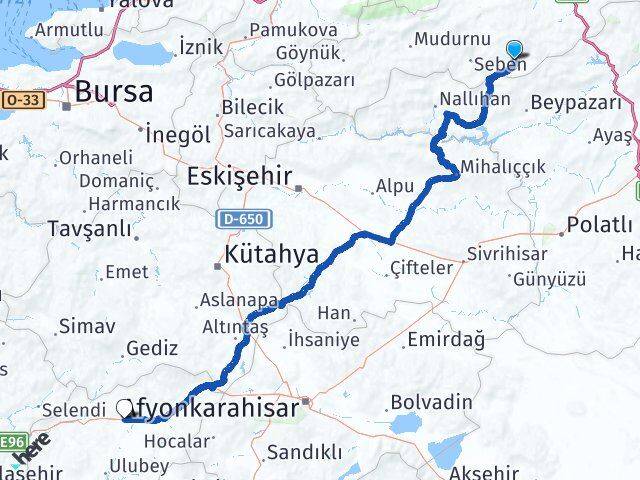 Bolu Kıbrıscık Uşak Arası Kaç Km - Yol Haritası