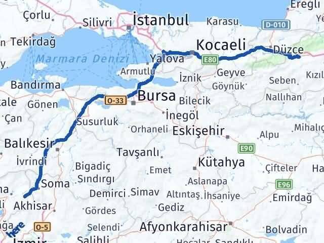 Bolu Kınık İzmir Arası Kaç Km - Yol Haritası