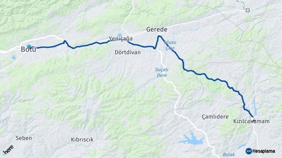 Bolu Kızılcahamam Ankara Arası Kaç Km - Yol Haritası