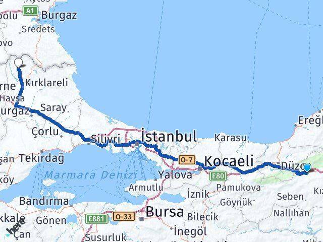 Bolu Kofçaz Arası Kaç Km - Yol Tarifi