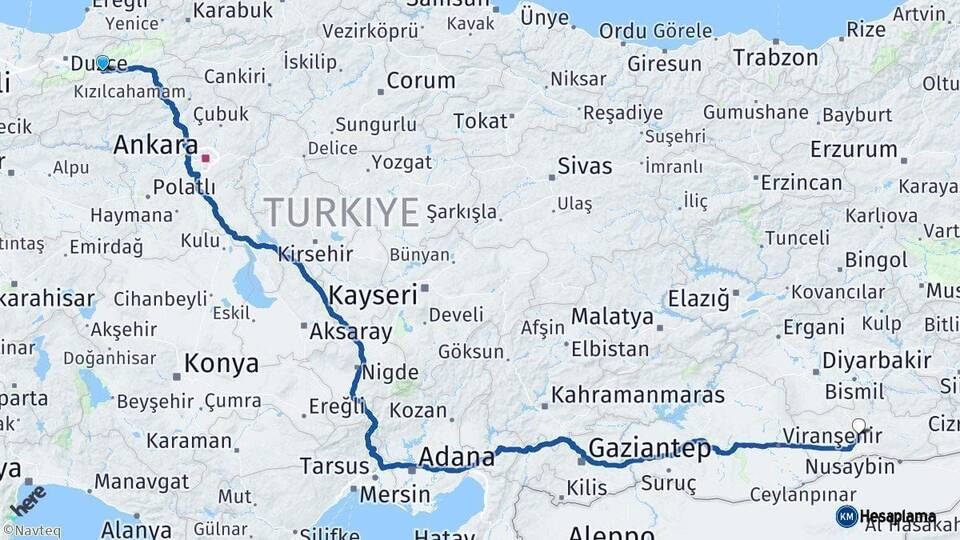 Bolu Mardin Arası Kaç Km - Yol Haritası