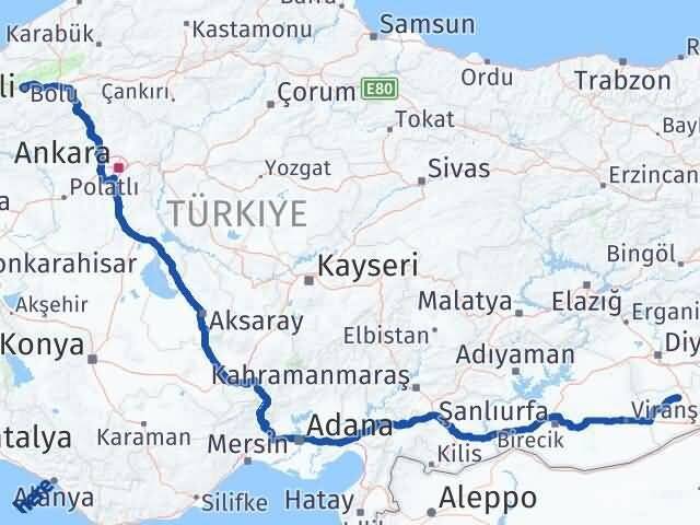 Bolu Mazıdağı Mardin Arası Kaç Km - Yol Haritası