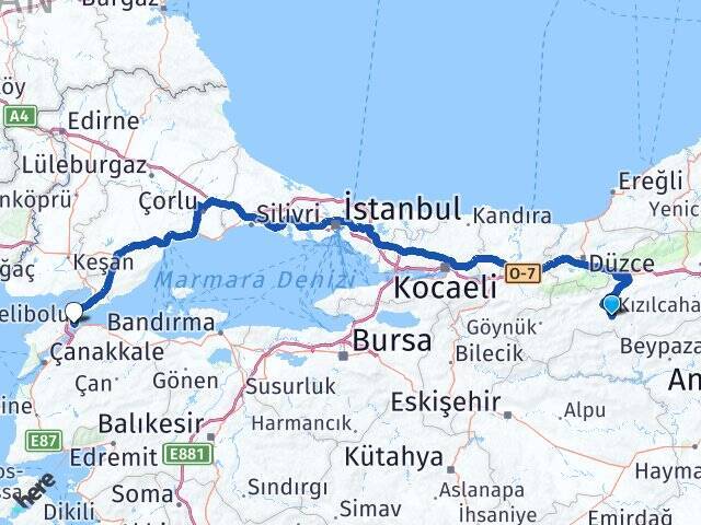 Dağyolu Gelibolu Feribot Terminali Arası Kaç Km - Yol Tarifi