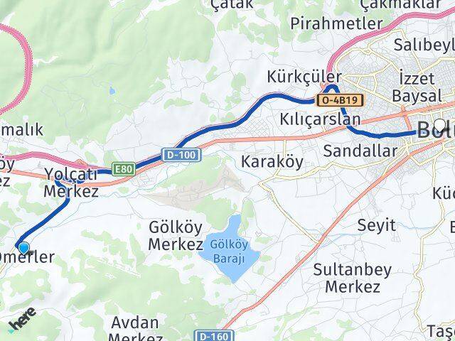 Ömerler Bolu Arası Kaç Km - Yol Tarifi