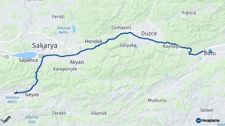 Bolu Pamukova Arası Kaç Km - Yol Tarifi