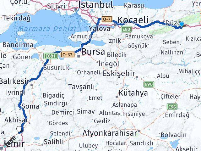 Bolu Saruhanlı Manisa Arası Kaç Km - Yol Haritası