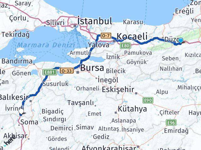 Bolu Savaştepe Balıkesir Arası Kaç Km - Yol Haritası