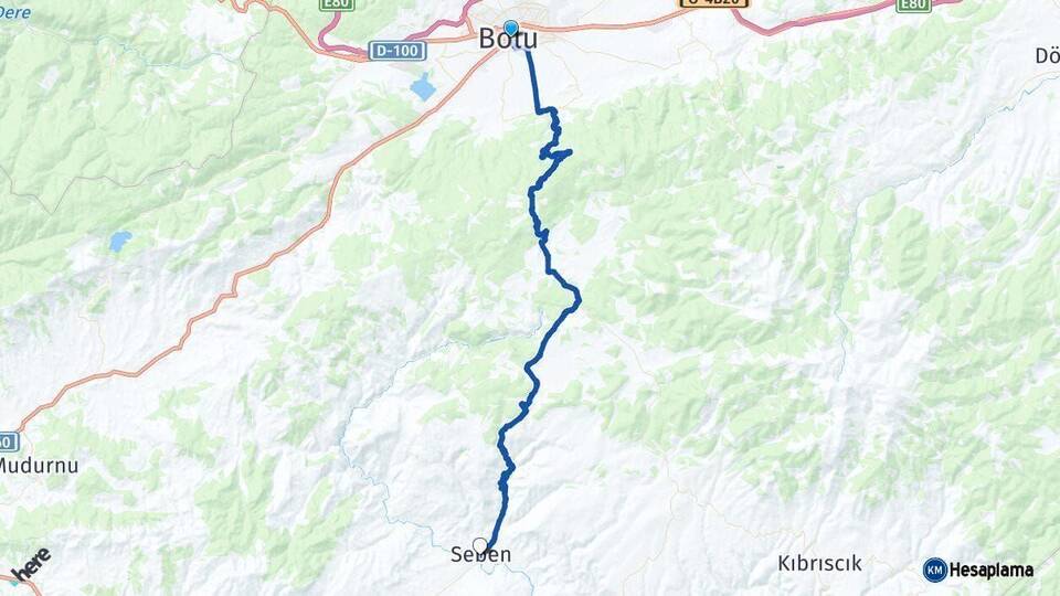 Bolu Seben Arası Kaç Km - Yol Haritası