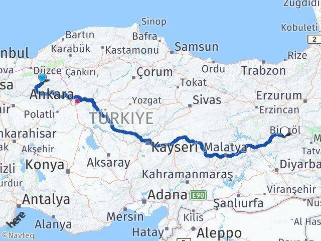 Seben Bingöl Arası Kaç Km - Yol Tarifi