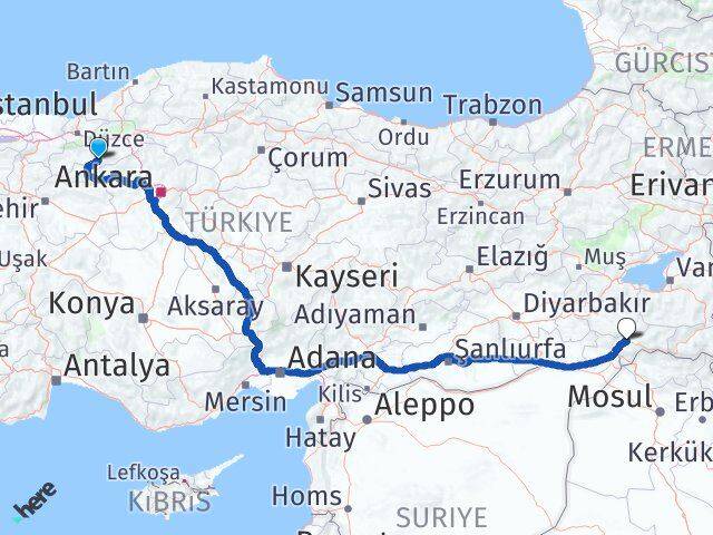 Bolu Seben Şırnak Arası Kaç Km - Yol Haritası