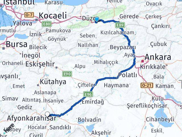Bolu Sinanpaşa Afyonkarahisar Arası Kaç Km - Yol Haritası