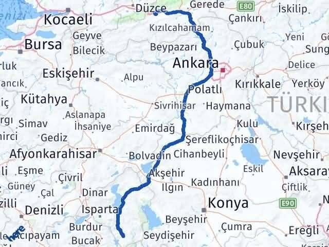 Bolu Sütçüler Isparta Arası Kaç Km - Yol Haritası