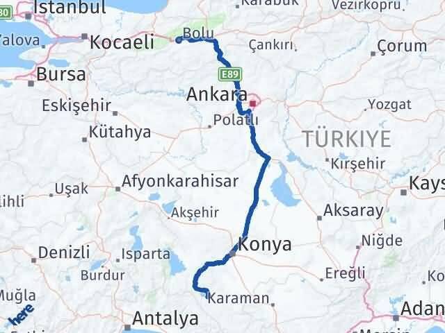 Bolu Yalıhüyük Arası Kaç Km - Yol Tarifi