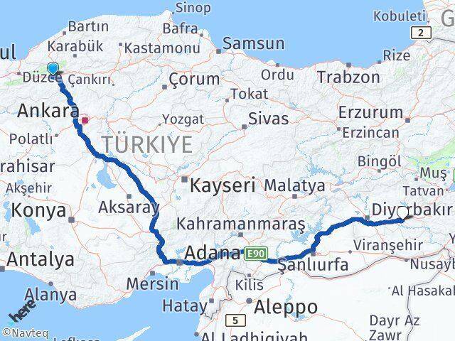 Bolu Yeniçağa Batman Arası Kaç Km - Yol Haritası