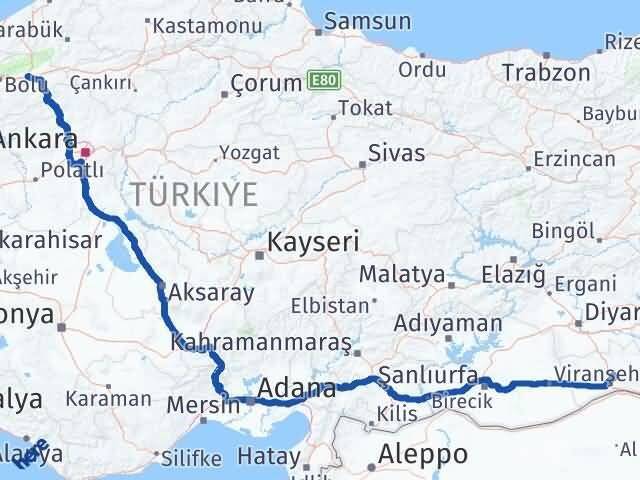 Bolu Yeniçağa Mardin Arası Kaç Km - Yol Haritası