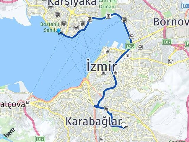 Bostanlı Vapur İskelesi Buca Arası Kaç Km - Yol Tarifi
