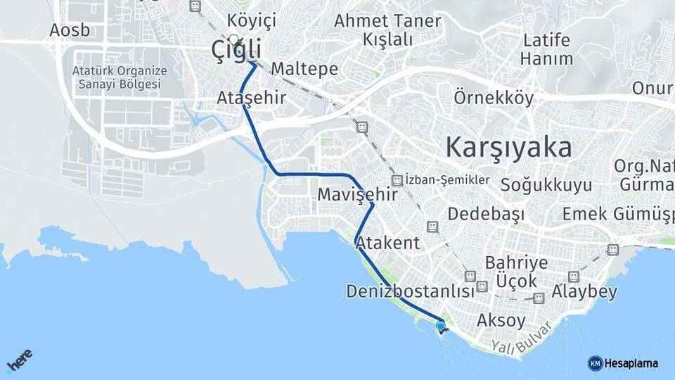 Bostanlı Vapur İskelesi Çiğli Arası Kaç Km - Yol Tarifi
