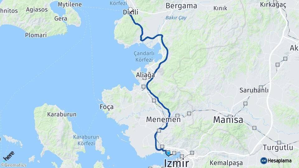 Bostanlı Vapur İskelesi Dikili Arası Kaç Km - Yol Tarifi
