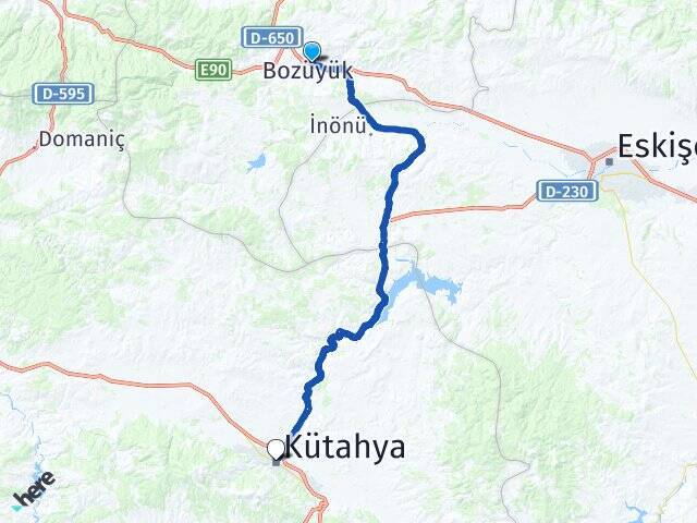 Bozüyük Otobüs Terminali Kütahya Arası Kaç Km - Yol Tarifi
