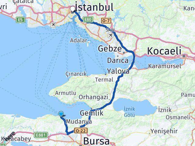 Budo Bursa Deniz Otobüsleri İstanbul Arası Kaç Km - Yol Tarifi
