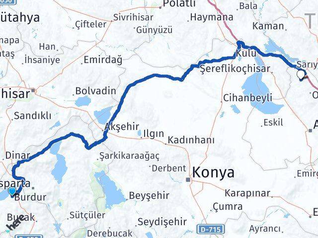 Burdur Ağaçören Aksaray Arası Kaç Km - Yol Haritası