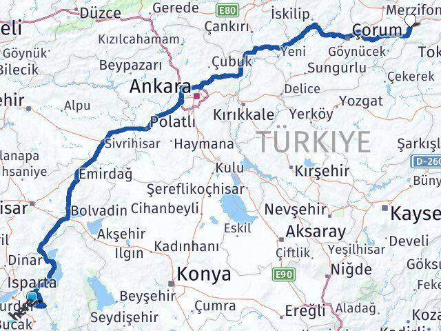 Burdur Ağlasun Amasya Arası Kaç Km - Yol Haritası