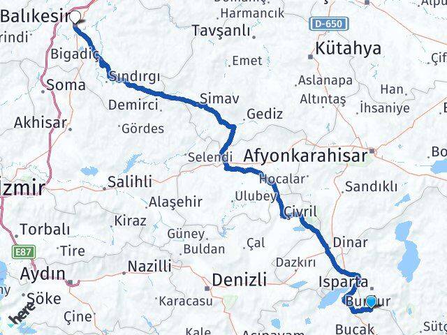 Burdur Ağlasun Balıkesir Arası Kaç Km - Yol Haritası