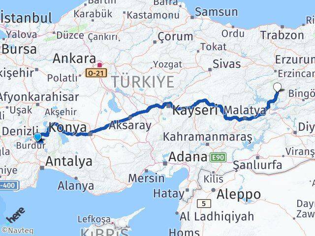 Burdur Ağlasun Tunceli Arası Kaç Km - Yol Haritası