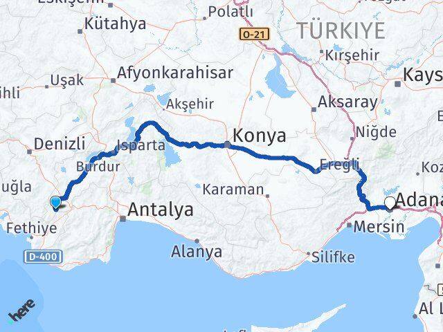 Burdur Altınyayla Adana Arası Kaç Km - Yol Haritası