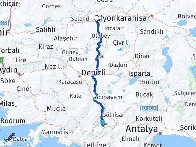 Burdur Altınyayla Uşak Arası Kaç Km - Yol Haritası