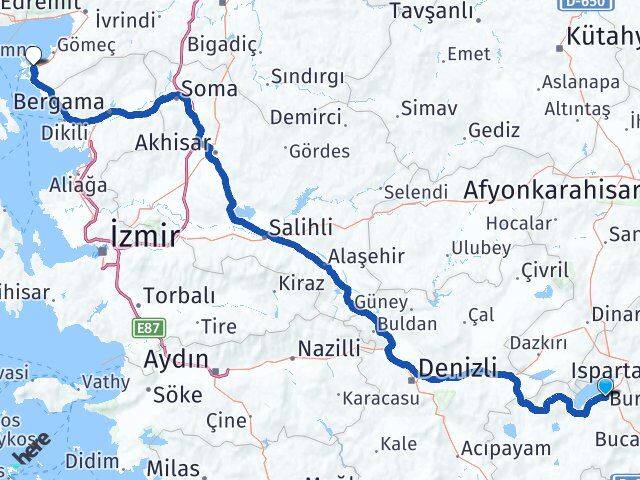 Burdur Ayvalık Balıkesir Arası Kaç Km - Yol Haritası