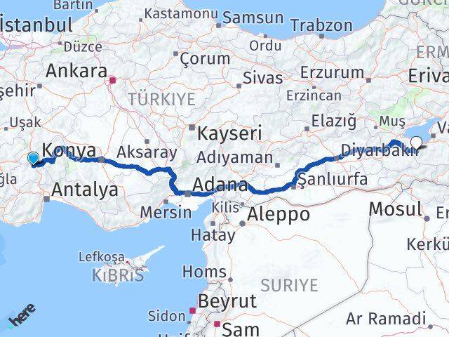 Burdur Bahçesaray Van Arası Kaç Km - Yol Haritası