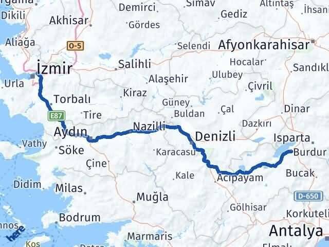 Burdur Bayraklı Arası Kaç Km - Yol Tarifi