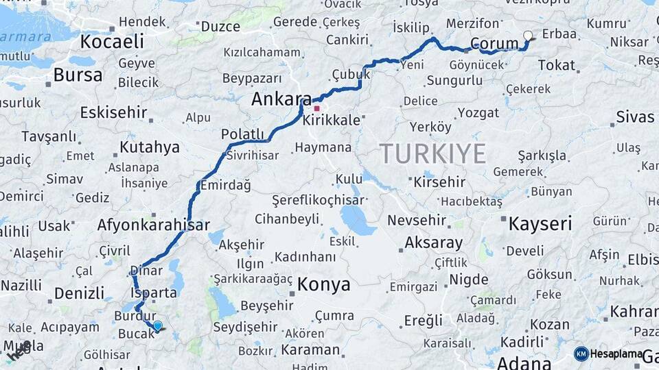 Bucak Amasya Arası Kaç Km - Yol Tarifi