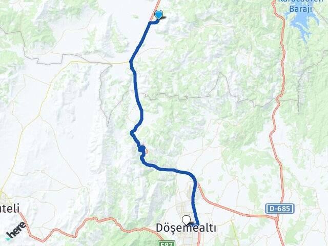 Susuz Döşemealtı Arası Kaç Km - Yol Tarifi