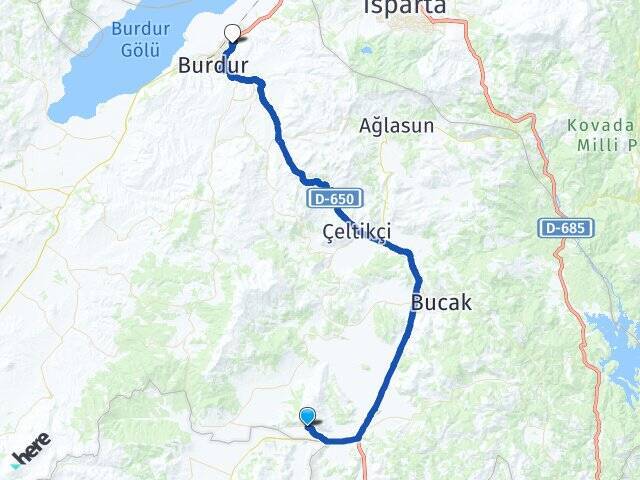 Yuva Burdur Otogarı Arası Kaç Km - Yol Tarifi