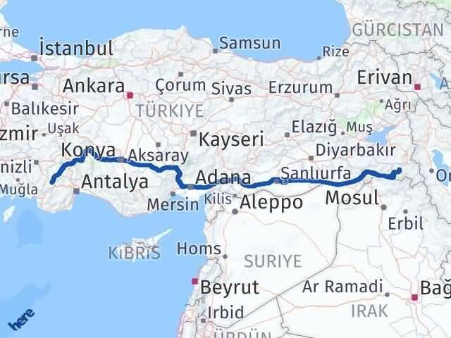 Çavdır Hakkari Arası Kaç Km - Yol Tarifi