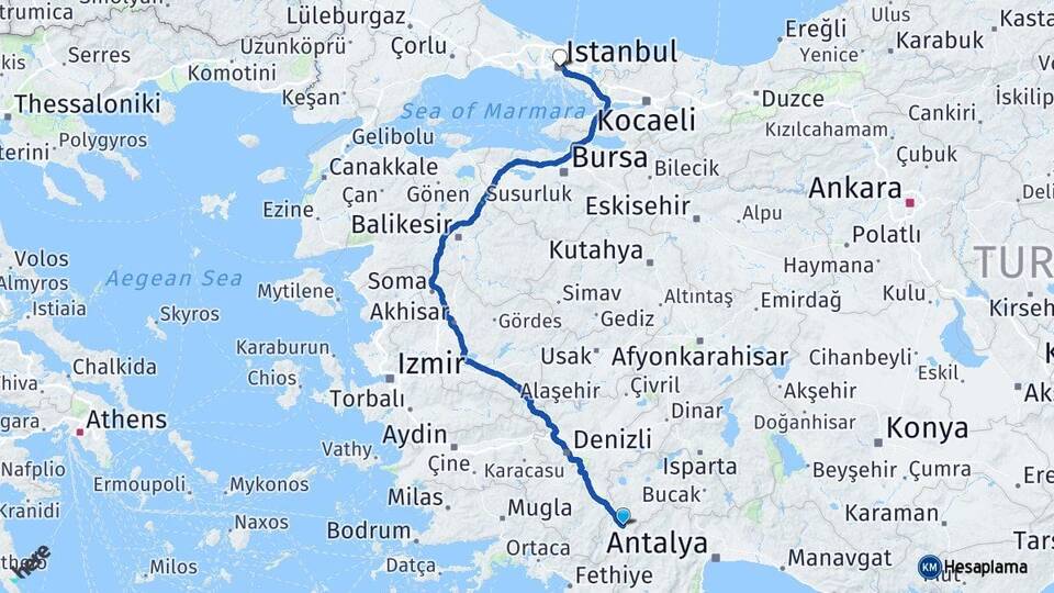 Burdur Çavdır İstanbul Arası Kaç Km - Yol Haritası