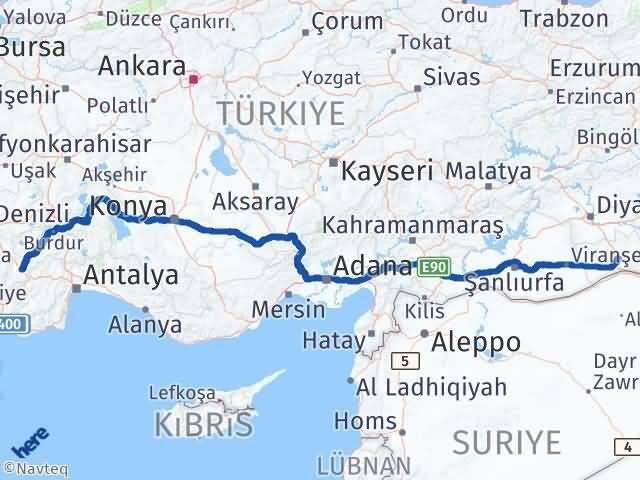Burdur Çavdır Mardin Arası Kaç Km - Yol Haritası