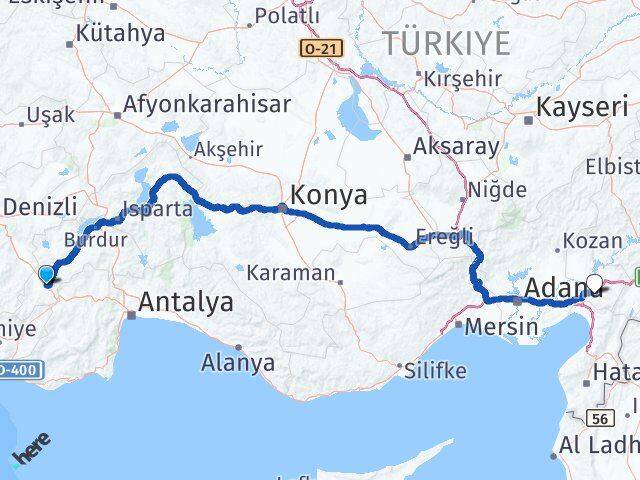 Burdur Çavdır Osmaniye Arası Kaç Km - Yol Haritası