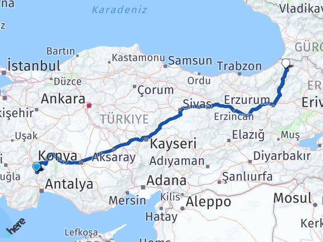 Çeltikçi Artvin Arası Kaç Km - Yol Tarifi
