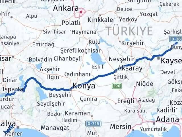 Burdur Gemerek Sivas Arası Kaç Km - Yol Haritası