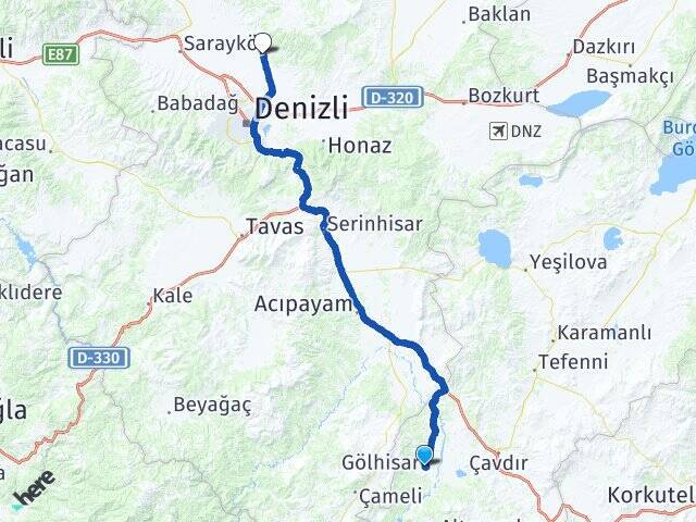 Armutlu Pamukkale Arası Kaç Km - Yol Tarifi